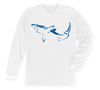 Great White Shark Long Sleeve T-Shirt Build-A-Shirt (Front / WH)