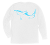 Great White Shark Long Sleeve T-Shirt Build-A-Shirt (Back / WH)