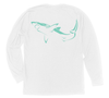 Great White Shark Long Sleeve T-Shirt Build-A-Shirt (Back / WH)