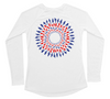Great White Shark Mandala Red White and Blue Womens Swim Shirt