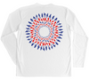 Great White Shark Mandala Red White and Blue Sun Shirt