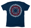Great White Shark Mandala Red White and Blue Navy T-Shirt