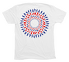 Great White Shark Mandala Red White and Blue T-Shirt