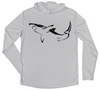 Men's Long Sleeve Great White Shark Hooded Sun Shirt