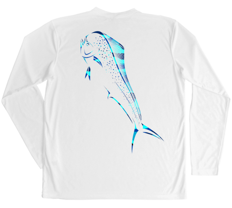 Men's Long Sleeve UV Water Camouflage Bluefin Tuna Swim Shirt