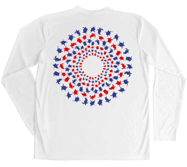 Sea Turtle Mandala Red White and Blue Sun Shirt
