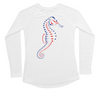 Seahorse Red White and Blue Womens Swim Shirt