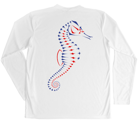 Seahorse Red White and Blue Sun Shirt