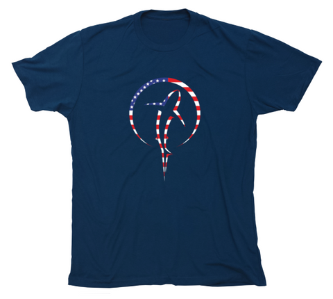 Shark Zen American Flag Navy T-Shirt