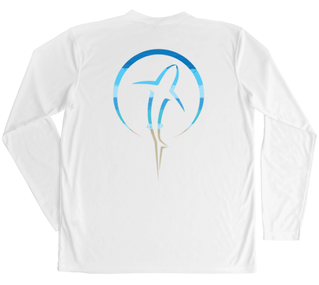 Shark Zen Men's Long Sleeve UV Beachscape White Swim Shirt