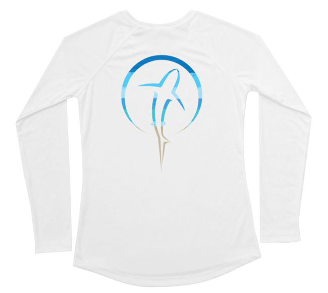 Shark Zen Womens Long Sleeve UV Beachscape White Swim Shirt