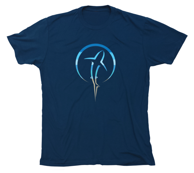 Shark Zen Beachscape Navy T-Shirt Front
