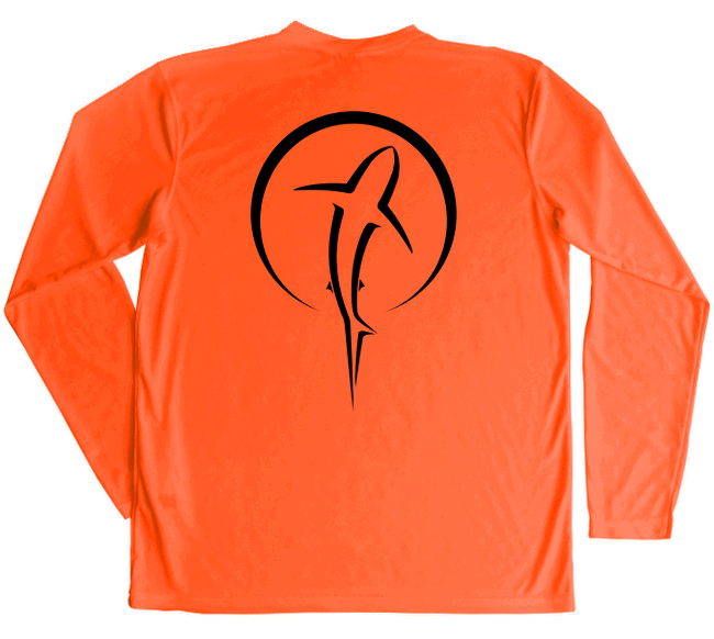Shark Zen Performance Shirt with Shark Zen symbol in white on navy fabric