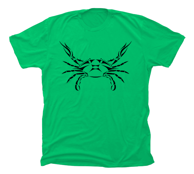 Blue Crab T-Shirt - Green - Design on Front