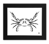 Blue Crab Black and White Art Print, designed by artist Billy Walsh