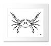 Blue Crab Black and White Art Print, designed by artist Billy Walsh