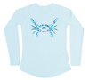 Womens Long Sleeve UV Water Camouflage Blue Crab Swim Shirt
