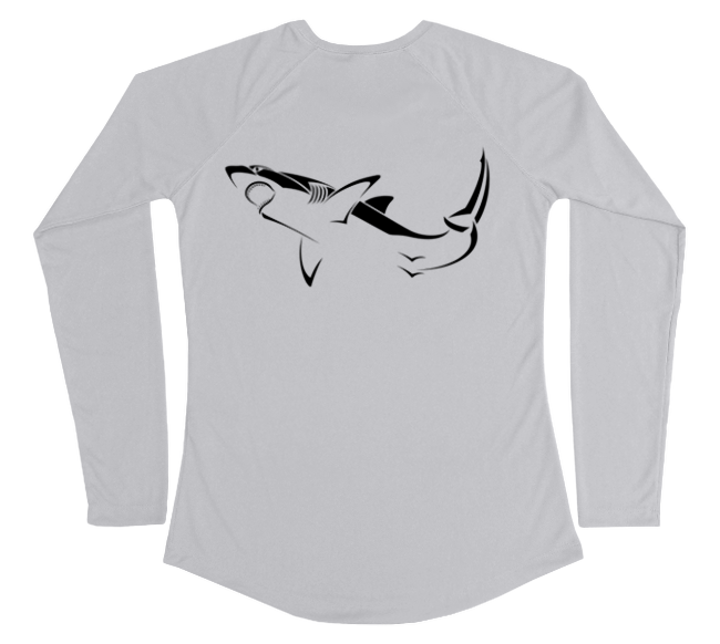 UV Protective Long Sleeve Sun Shirt Great White Shark Boating Shirt