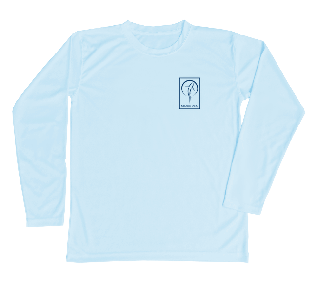 Light Blue Long Sleeve Swim Shirt Loggerhead Sea Turtle - Front