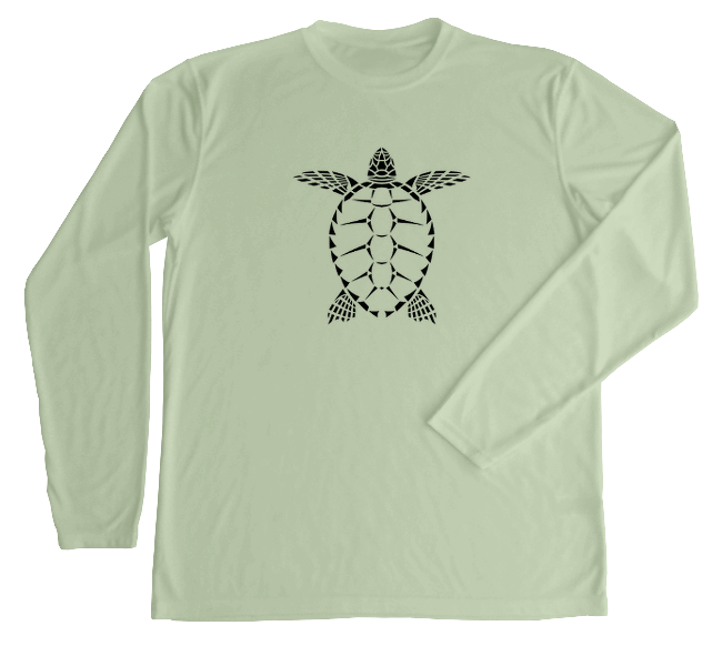 Seagrass Green Turtle UPF50+ Sun Protective Long Sleeve Shirt | Shapeshifter Fish and Friends 3T
