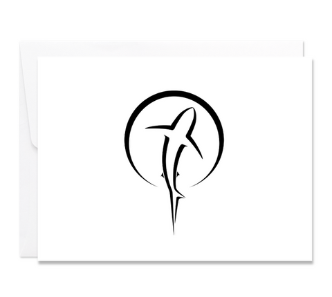 Shark Note Cards | Set Of 10 Scuba Diving Shark Zen Greeting Cards