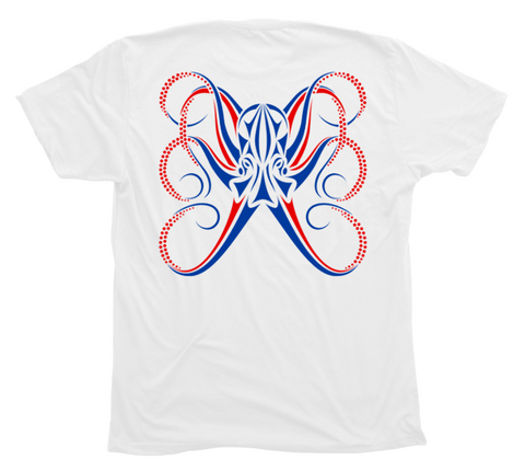 Octopus Red White and Blue T-Shirt