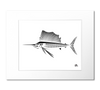 Sailfish Wall Art Print - White Mat