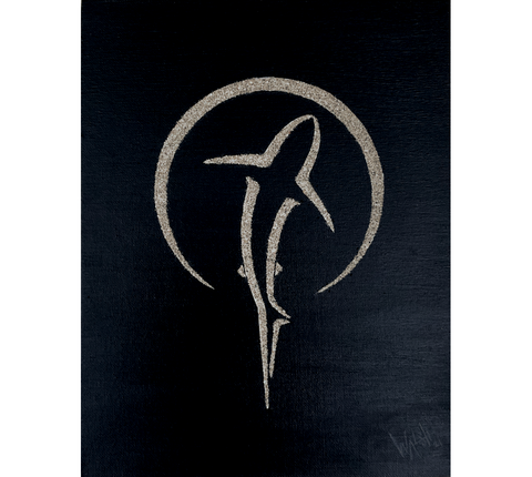 Shark Zen Sand On Black - 11" x 14"
