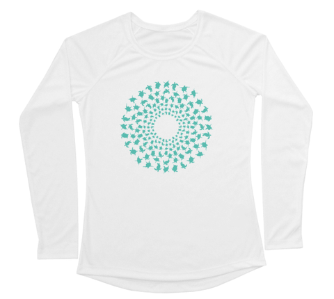 Sea Turtle Mandala Performance Build-A-Shirt (Women - Front / WH)