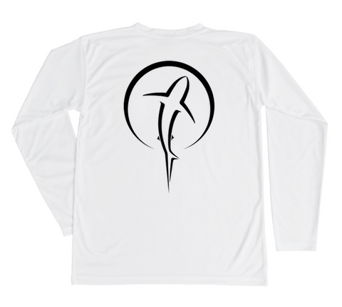 Kids Swim Shirt | Shark Zen White Long Sleeve Sun Shirt