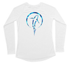 Womens Long Sleeve UV Blue Water Camouflage Shark Swim Shirt