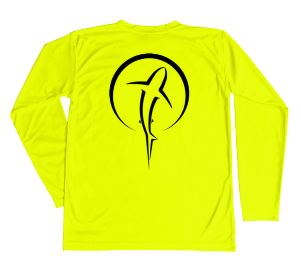 Kids Safety Yellow Swim Shirt  Shark Youth Long Sleeve Sun Shirt