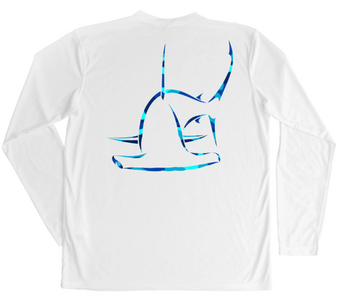 Men's Long Sleeve UV Water Camouflage Great Hammerhead Swim Shirt