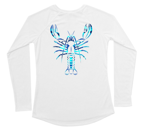 Womens Long Sleeve Water Camouflage Maine Lobster Swim Shirt