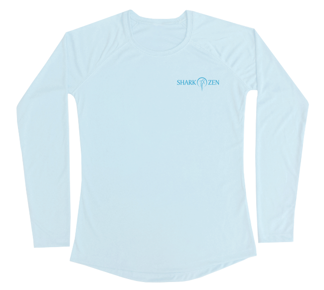 Womens Long Sleeve UV Water Camouflage Blue Crab Swim Shirt