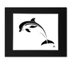 Dolphin Wall Art Print - Porpoise Black and White Abstract Artwork