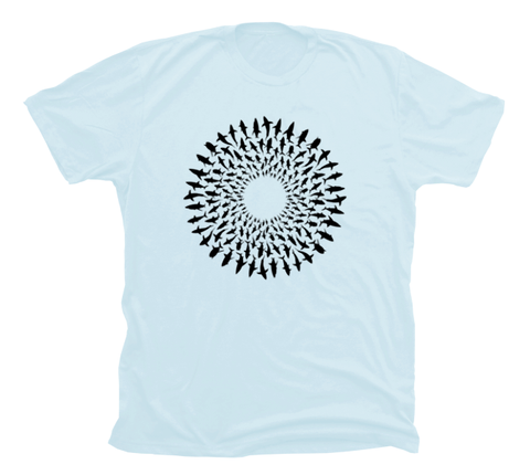 Great White Shark Mandala T-Shirt Build-A-Shirt (Front / LB)
