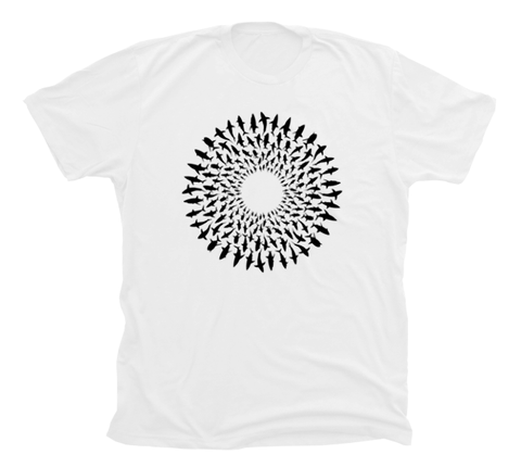 Great White Shark Mandala T-Shirt Build-A-Shirt (Front / WH)