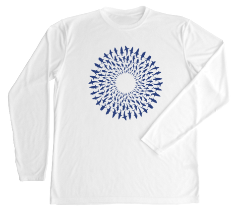 Great White Shark Mandala Performance Build-A-Shirt (Front / WH)