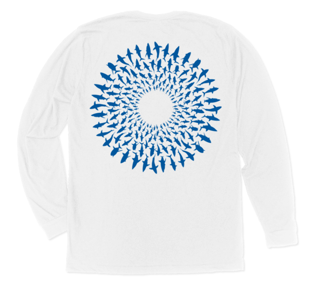 Great White Shark Mandala Long Sleeve T-Shirt