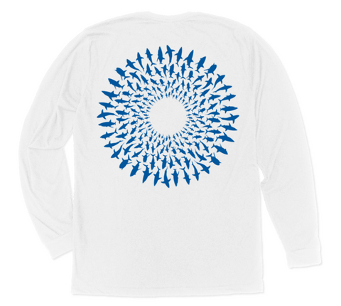 Great White Shark Mandala Long Sleeve T-Shirt