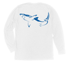 Great White Shark Long Sleeve T-Shirt Build-A-Shirt (Back / WH)