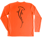 Hammerhead Performance Shirt with hammerhead in light blue on navy fabric
