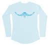 Hawksbill Sea Turtle Womens Long Sleeve UV Beachscape Arctic Blue Swim Shirt