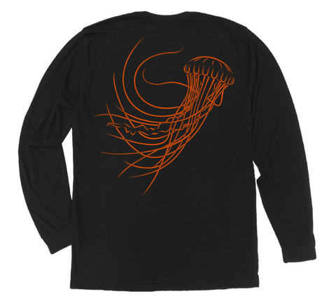 Jellyfish Long Sleeve T-Shirt [Back - BL / OR]
