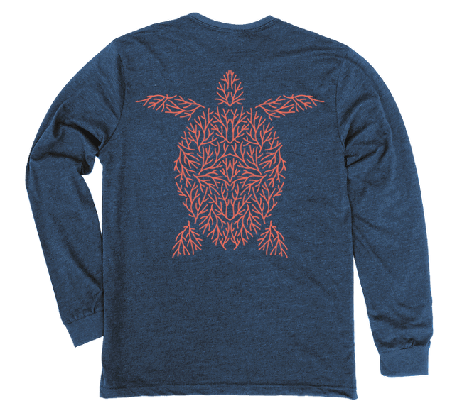 Sea Turtle Coral Form Long Sleeve T-Shirt