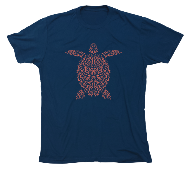 Sea Turtle Coral Form Front Side T-Shirt