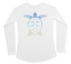 Loggerhead Sea Turtle Womens Long Sleeve UV Beachscape White Swim Shirt