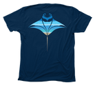 Manta Ray Beachscape Navy T-Shirt