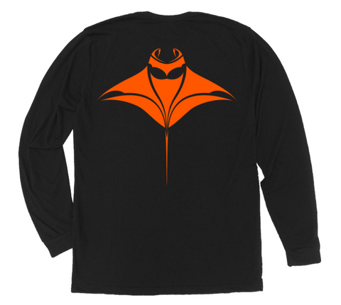 Manta Ray Long Sleeve T-Shirt [Back - BL / OR]